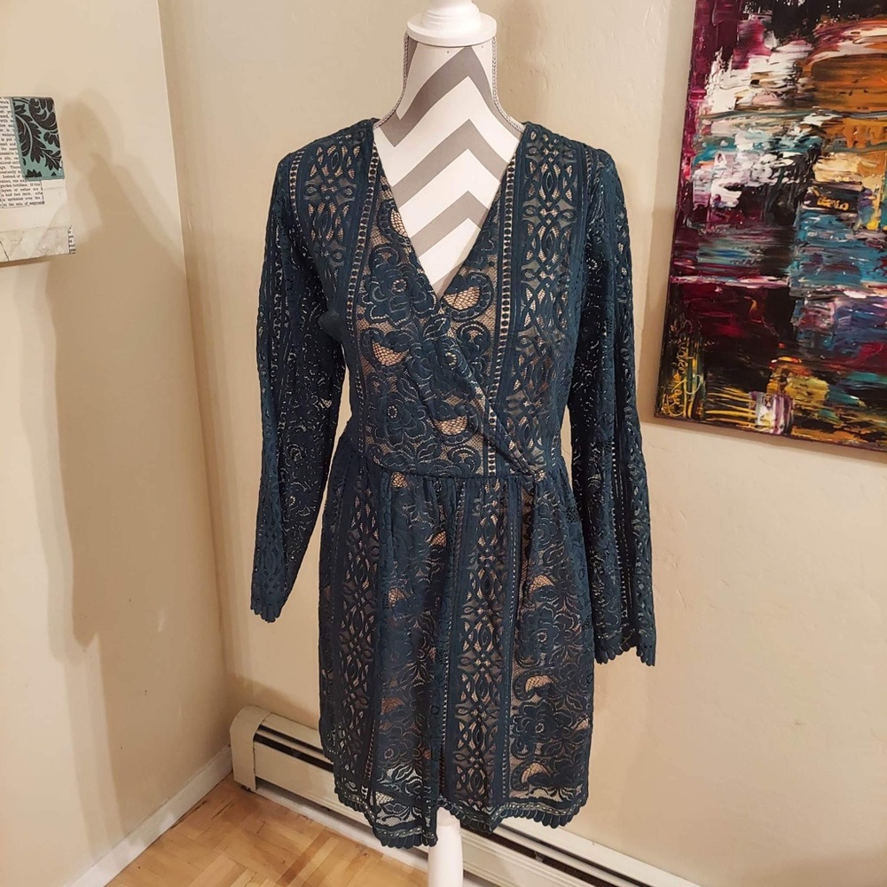 Xhilaration Green Lace Dress XL